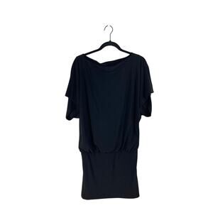 White House Black Market Oversized Black Tunic Wrap Dress XXS